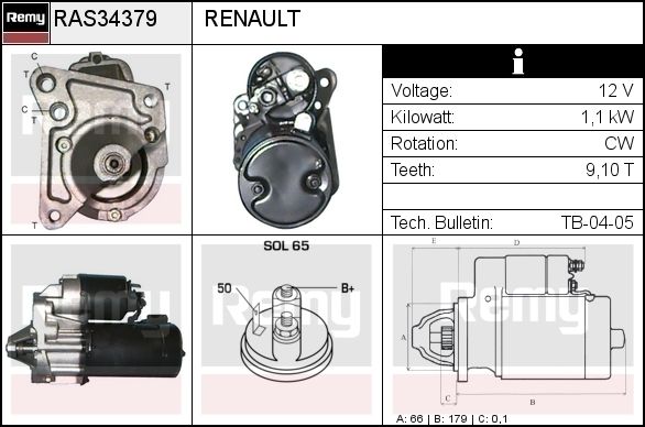 DELCO REMY Käynnistinmoottori RAS34087